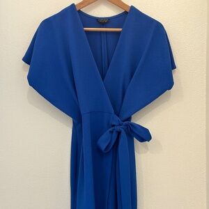 Topshop Cobalt Blue Mini Wrap Dress - Size 2